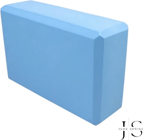 June Spring Yogablok / Yoga Schuimblok - 2 stuks - Kleur: Blauw - Hoge Kwaliteit - Luxe Yoga Blok - Foam - Set van 2 - Ronde Hoeken - Anti Slip - Premium Yogablok - Stevig & Duurzaam - Fitness & Pilates Accessoires - Home Workout / Thuis Sporten van June Spring