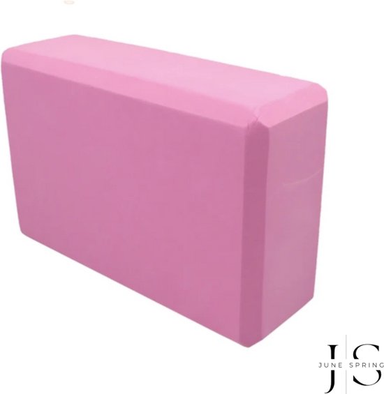June Spring Yogablok / Yoga Schuimblok - 2 stuks - Kleur: Roze - Hoge Kwaliteit - Luxe Yoga Blok - Foam - Set van 2 - Ronde Hoeken - Anti Slip - Premium Yogablok - Stevig & Duurzaam - Fitness & Pilates Accessoires - Home Workout / Thuis Sporten van June Spring