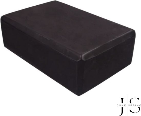 June Spring Yogablok / Yoga Schuimblok - 2 stuks - Kleur: Zwart - Hoge Kwaliteit - Luxe Yoga Blok - Foam - Set van 2 - Ronde Hoeken - Anti Slip - Premium Yogablok - Stevig & Duurzaam - Fitness & Pilates Accessoires - Home Workout / Thuis Sporten van June Spring