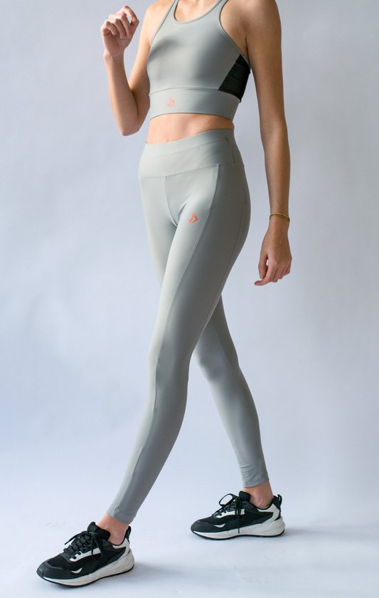 JUSS7 Sportswear - Sport Legging Extra Lang met Telefoonzak - Opel Grijs - M van JUSS7