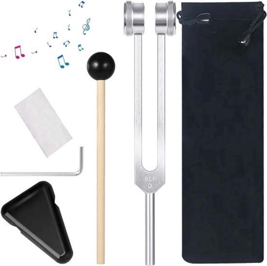 KARZO - 128 Hz stemvork voor neurologie en klanktherapie - Aluminiumlegering met siliconen hamer van Merkloos