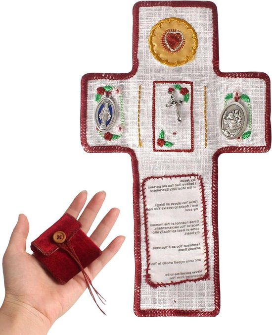 Katholieke Bijbel Zakaltaar - Draagbare Religieuze Shrine - Gebedsfocus Versterken - Handgemaakte Geloofsuiting - 10 x 5 x 3 cm