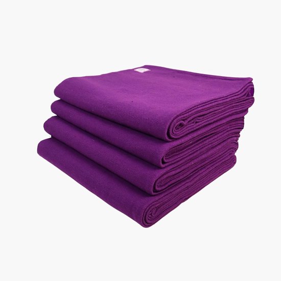 Katoenen Yoga Deken - Pune Deken Set - Ondersteuning Houdingen - Handgeweven Kwaliteit - 203 x 153 cm - Paars