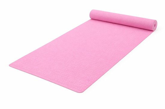 Kaytan Yogamat Roze – Antislip Fitness & Yoga Mat – 173 x 58 cm – 5 mm Dik – Inclusief Draagband van Merkloos