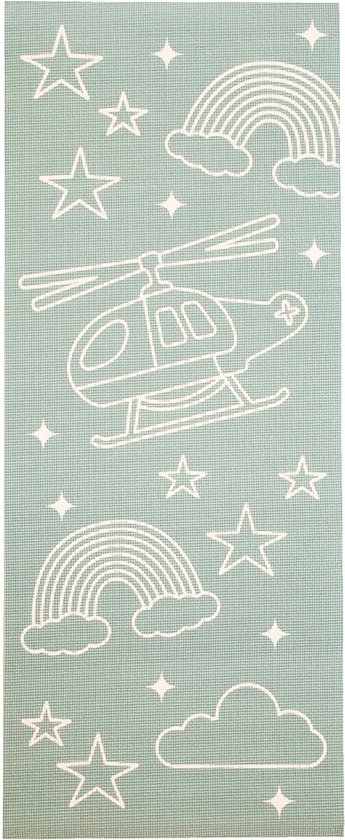 Kinder yogamat space asgroen - Lotus - 6 mm - fitnessmat - sportmat - pilates mat - 4,5 mm - fitnessmat - sportmat - pilates mat - reis yogamat - 4 mm - fitnessmat - sportmat - pilates mat van Lotus