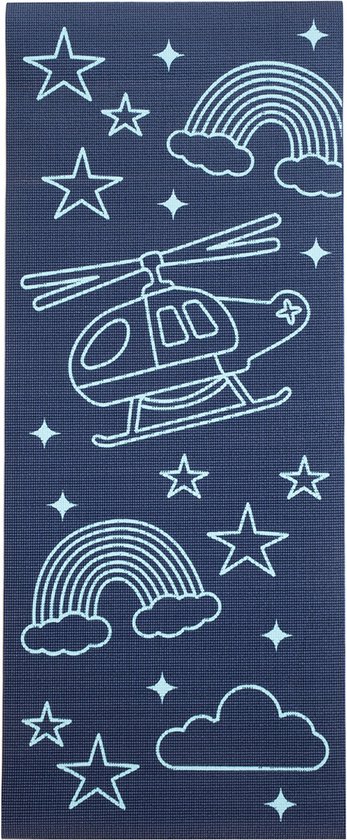 Kinder yogamat space indigo - Lotus - 6 mm - fitnessmat - sportmat - pilates mat - 4,5 mm - fitnessmat - sportmat - pilates mat - reis yogamat - 4 mm - fitnessmat - sportmat - pilates mat van Kinder