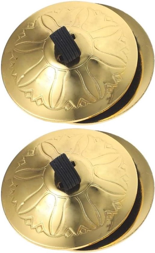 Kinderen Metalen Bekkens - Vinger Cimbaaltjes - Muziek Maken - Koperen Klank - 53 mm - Goud