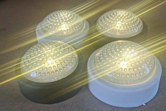 Kipit HANBAR Nachtlampje - Zwart - Set van 2 Kleine - Ronde - LED-Lampen - Nachtlamp van Kipit