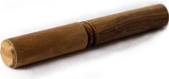 Klankschaal aanstrijkhout met suède camel - 19 cm - 90 g - M van Yogi & Yogini