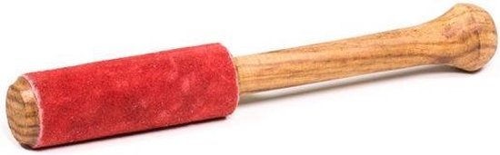 Klankschaal aanstrijkhout met suède rood - 15x2 cm - 25 g - M van Yogi & Yogini