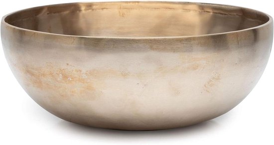 Klankschaal - Meditatieschaal Trommel - Chakra Balans - Handgemaakt India - 26 cm - Goud van Merkloos