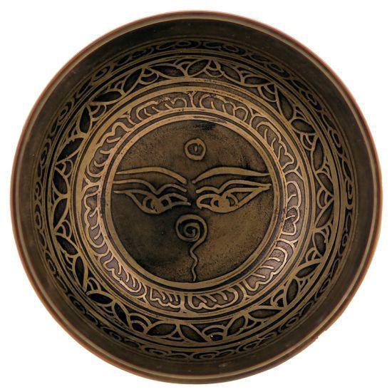 Klankschaal OMPMH gegraveerd - 11x6.5 - 465 - Metaal - Brons van Yogi & Yogini