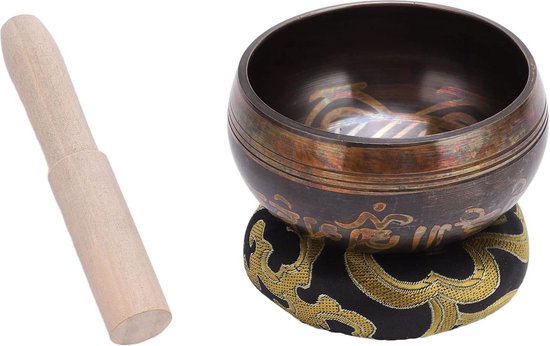 Klankschaal Set - Handgemaakte Tibetaanse Klankschaal - Meditatie en Yoga - Boeddha Klankschaal - Spiritueel Decor van Zen Goods