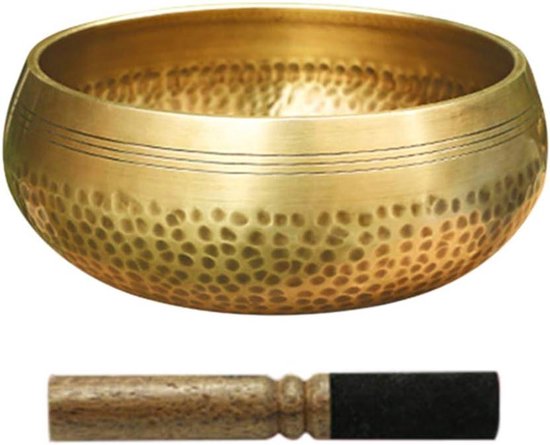 Klankschaal Set - Meditatie Kom - Ontspanning Bevorderen - Handgemaakt Nepal - 20 cm - Metallic Zilver