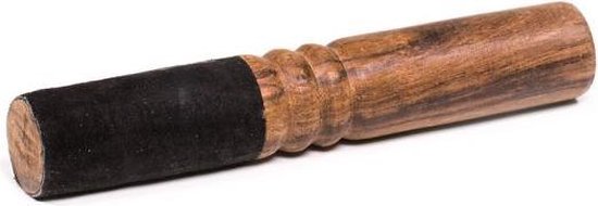 Klankschaal stick zwart suède - 17x2.8 cm - 100 g - S van Yogi & Yogini