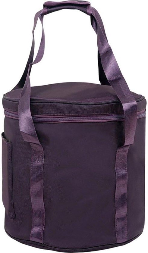 Klankschaal Tas - Draagbare Opbergtas - Muziek Transport - Dubbele Ritssluiting - 24 x 25 x 25 cm - Paars