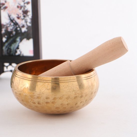 Klankschaal, yoga-meditatieschaal, Tibetaanse klankschaal, koperen schaal, boeddhistische klankschaal, koperen klankschaal, handgemaakte schaal voor het reinigen van de oren, 8 cm diameter van Amazinggirl