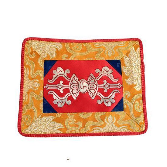 Klankschaal/altaarkleed dorje brokaat - 22x18 cm van Yoga & Meditation.