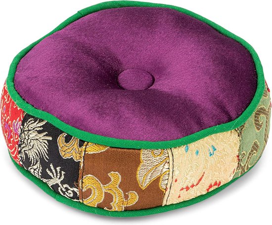 Klankschaalkussen 10cm - Tibetaanse klankschaal kussen - katoenen onderzetter - NKlaus - 12982 singing bowl set van NKlaus