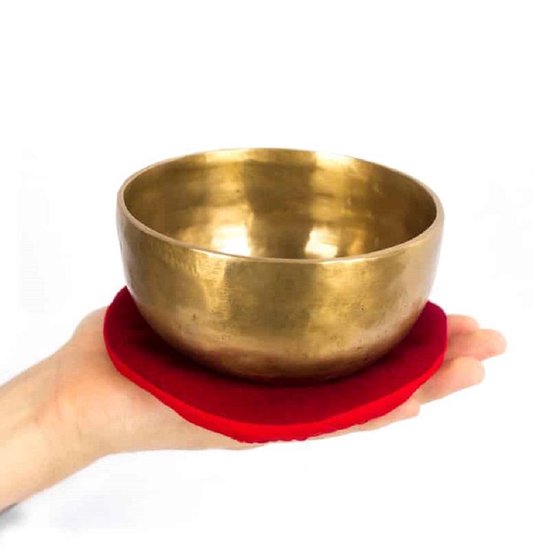 Klankschaalkussen Plat Rond Donkerrood van Yogi & Yogini
