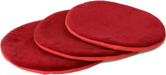 Klankschaalkussen plat rond rood (2 stuks) van Yogi & Yogini