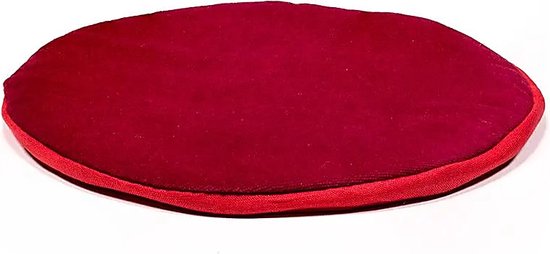 Klankschaalkussen plat rond rood - 20x1 cm (1 stuks) - S van Yogi & Yogini