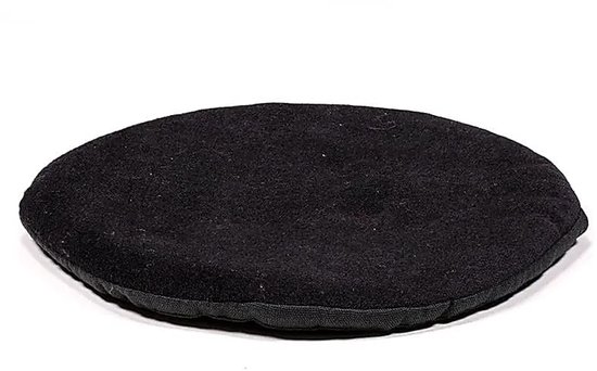 Klankschaalkussen plat rond zwart - 20x1 cm