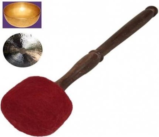 Klankschalen klopper vilt M - 29x7 - 150gr - Vilt - Hout - M van Yogi & Yogini