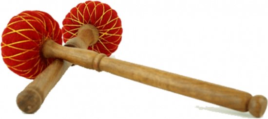 Klankschalen viltklopper M houten steel - Hout - Vilt - M van Ohm