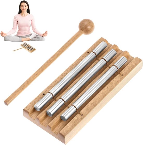 Klankstaaf Set met 3 Tonen voor Ritme, Yoga en Therapie van Merkloos