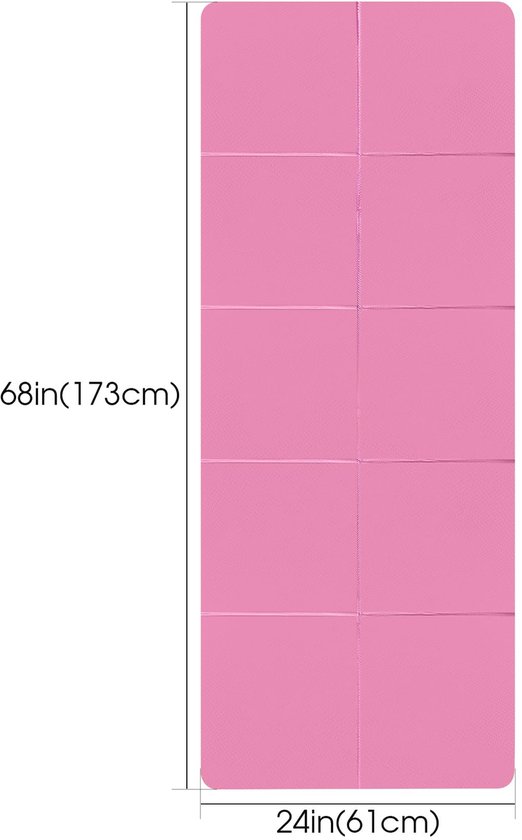 Klassieke Yogamat - Oefenmat Fitness - Yoga Pilates Training - Antislip EVA Materiaal - 173 x 61 cm - Roze
