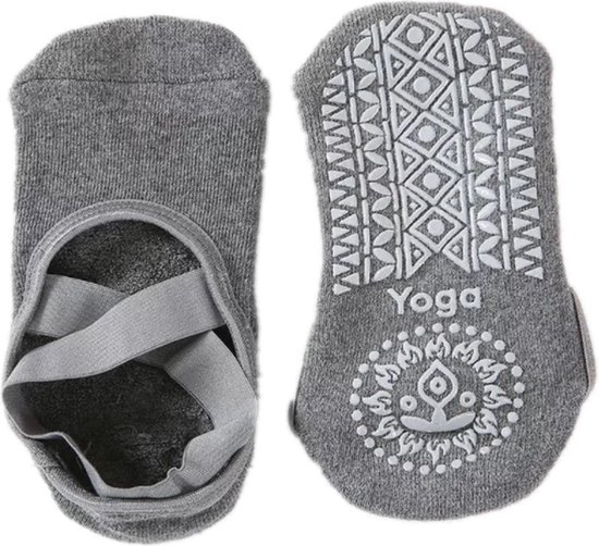 Knaak Yoga & Pilates Sokken Met Antislip - Ballerina Yoga - Dichte Tenen - Grijs 1 Stuk van Knaak