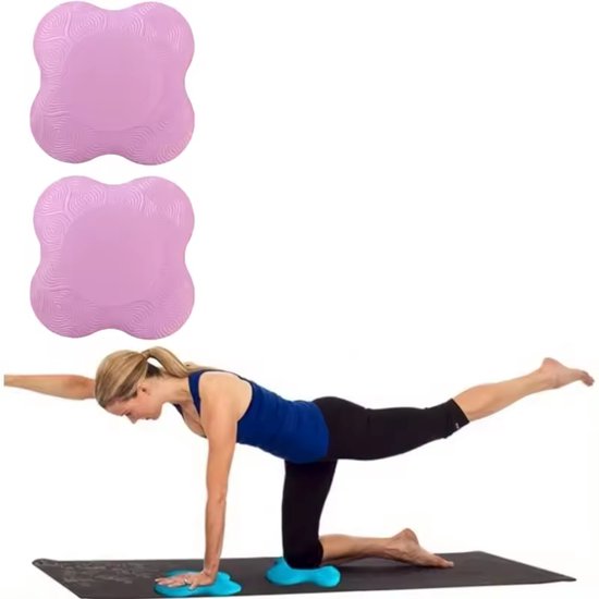 Kniebeschermers yoga - Elleboog yogamatjes - 2 stuks - Yoga kniebeschermers - Antislip yogamat - Roze - Voor yoga, fitness en meer - TPE - 20/20CM - CHPN