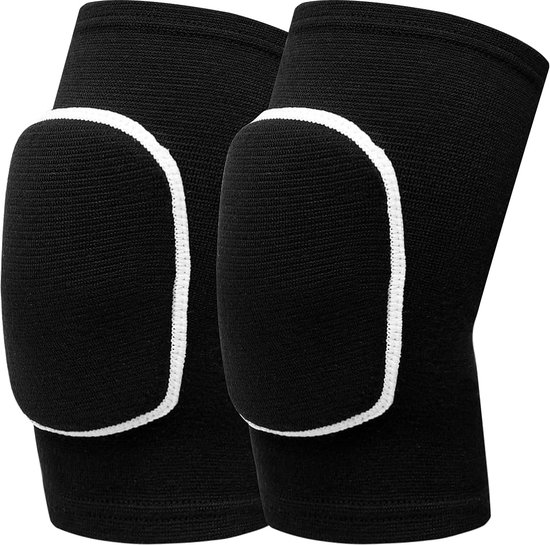 Kniebeschermers – Zachte Sport Kniebescherming – Ademend & Antislip – Volleybalkniebeschermers – Voor Volleybal, Worstelen, Dans, Yoga, Hardlopen & Klimmen – Maat M – Zwart – Unisex van Wilson Sports