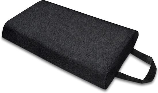 Knielkussen van Schuim met Draaghandvat - Extra Dik - Comfortabel - L43 x B24 x H4,7 cm - Traagschuim - Tuinieren - Yoga - Oefening - Geschikt voor Binnen en Buiten - Grijs - Ergonomisch Ontwerp.