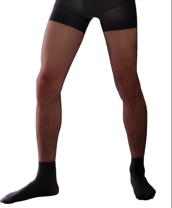 Knittex zwarte Herenpanty Smart 20den, ingewerkt sok-en slipgedeelte, maat XL van Merkloos