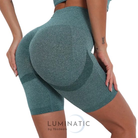 Korte Legging - Shorts - Korte Broek Dames - Shorts Dames - Sportlegging Dames - High Waist - Shapewear Dames - Sportbroek Dames | Luminatic® | Groen | S van Luminatic®