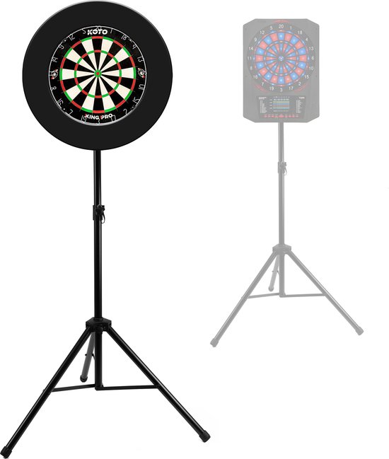 KOTO Heavy Duty Dartstandaard Incl. dartbordhouder, Geschikt voor Dartborden & Elektronische Dartborden, Verstelbare Hoogte voor Dartbord van KOTO