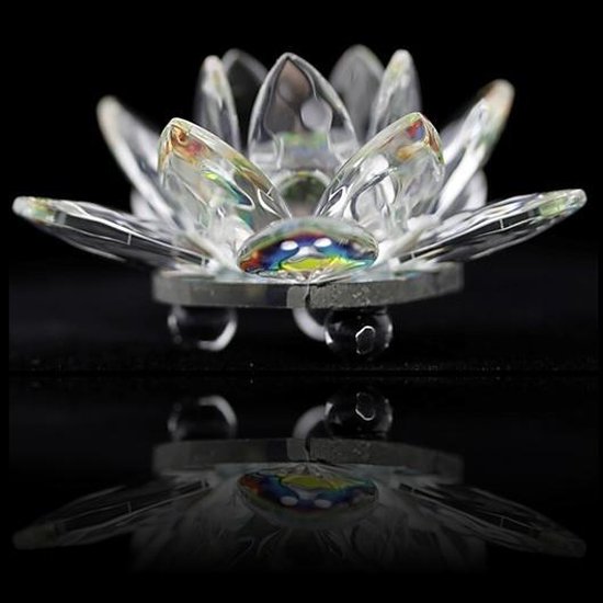 Kristal Lotus groot - 9 - Glas - L van Feng Shui.
