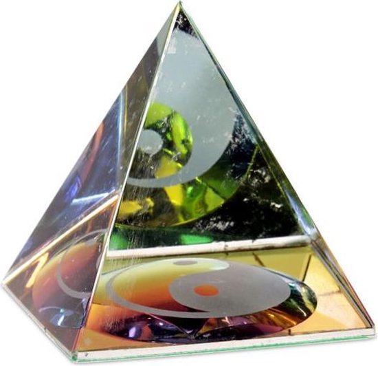 Kristal Piramide Yin Yang - 6x6x6 - Glas van Kristalmeester