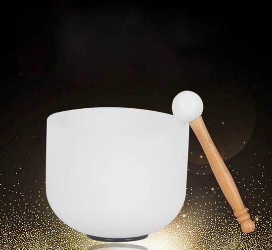 Kristalschaal houten klankbatje siliconen rubberen hamer kristallen klankschaal voor yoga accessoires. van Merkloos