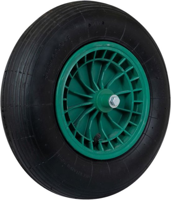 Kruiwagenwiel 4.80 / 4.00-8 - Luchtband - Compleet - Groen van Tectake