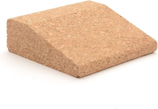 Kurk Pocket Wedge Compact Size - Premium 100% Natuurlijke Enkele Blok Baksteen Voor Beginners en Professionals Lyengar Yogalessen Thuis Oefening Fitness Antislip Grip