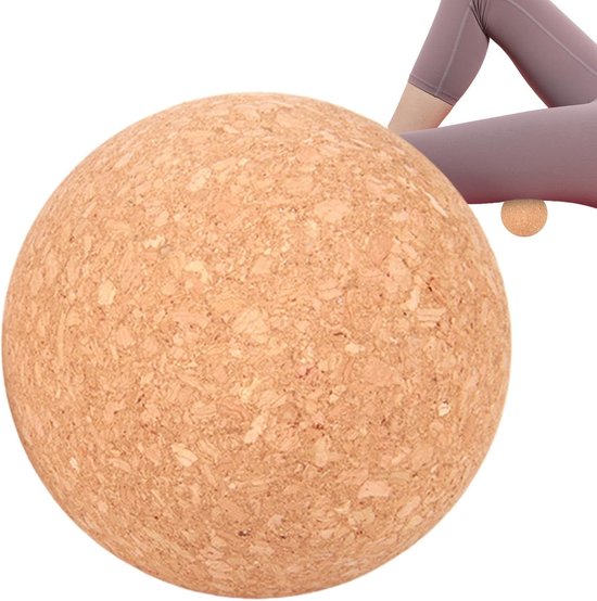 Kurk Yoga Bal - Massagebal Pilates - Spierontspanning Herstel - Natuurlijk Kurk Materiaal - 6-10 cm - Natuurlijk