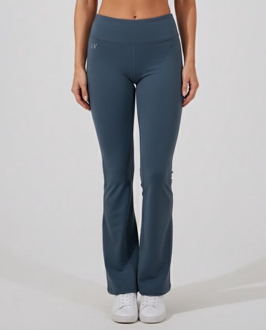 La V flared sportlegging basic Blauwgrijs M van Merkloos