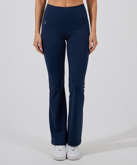 La V flared sportlegging basic Donkerblauw M van Merkloos
