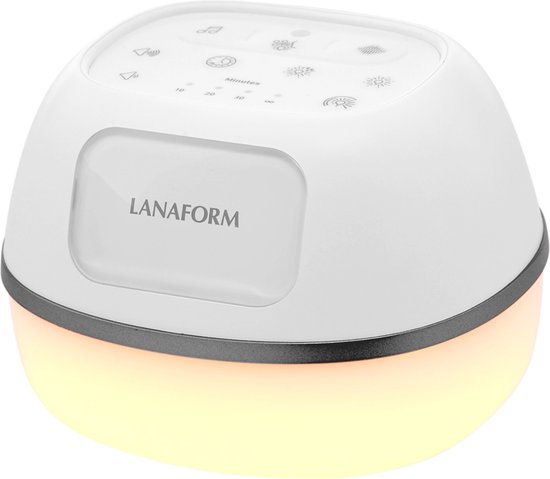 Lanaform - Nuxo - Nachtlampje - Slaaptrainer - Tafellamp - Witte Geluid - Slaaploosheid - Ademhalingstrainer van Lanaform
