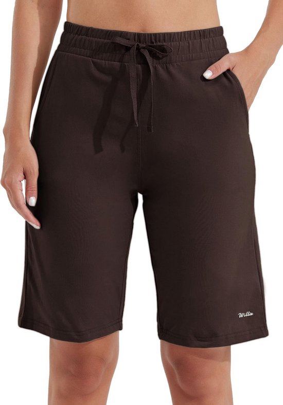 Lange Bermudashorts voor Dames, Katoen, Ideaal voor Yoga en Workout