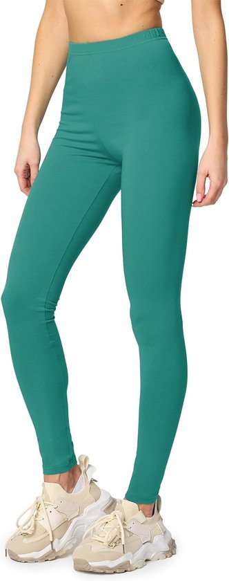 Lange Dames Legging met Hoge Tailleband - Zacht en Ademend Katoen