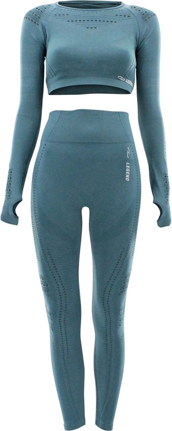 Legend sport top steel blauw Maat: S van Rogelli